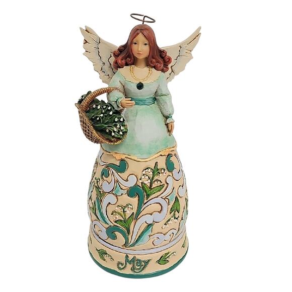 Jim Shore 2008 Heartwood Creek C4012554 May Charming Angel Figurine with Basket - Picture 1 of 6